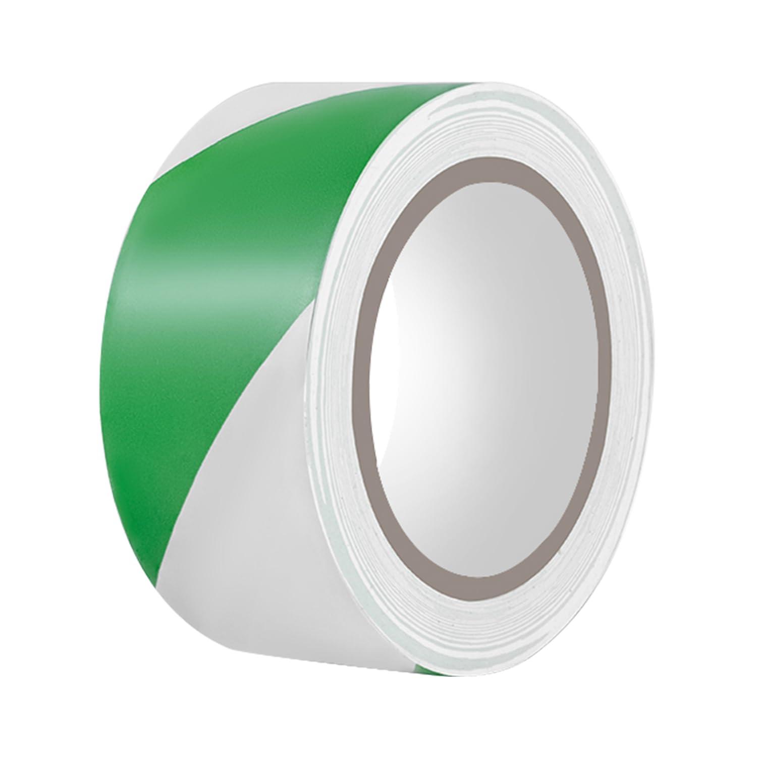 YEEGRAOU Hazard Tape - 2 Inch x 108 Feet Green & White Ultra-Adhesive Hazard Warning Safety Stripe Tape for Marking Floor, Walls
