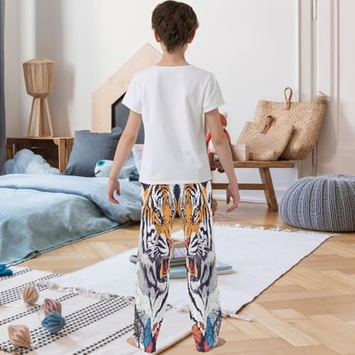 Boy's Pants Danger Tiger Butterfly Jogger Pants Elastic Waist Long Bottoms Trousers with Pockets 6-14 Years3