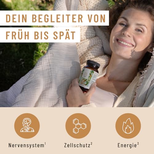 NATURTREU Ruhewurzel - Ashwagandha KSM-66® hochdosiert 120x Kapseln - 600 mg Ashwagandha pro Tag - Komplex aus Ashwagandha-Wurzelextrakt & Ashwagandhawurzelpulver - Vegan