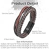 Speroto Mens Bracelet, Adjustable Premium Leather Bracelet for Men Brown Stainless Steel Magnetic Clasp, Multi-Layer Braided Genuine Leather Bracelet Gift Idea for Men/Women (Brown, 8.5'') #5