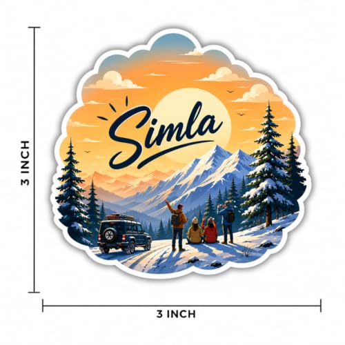 Image of Simla Theme Souvenir Wooden Fridge Magnet for Refrigerator - Printed Fridge Magnet for Kitchen & Fridge Decor | Perfect Souvenir Gift | Fridge Decoration | Size 3x3 Inches | Pack of 1