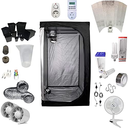 Grow-Box Komplettset 125 Watt CFL Wachstum & Blühen 80x80x160 cm Grow-Box Komplettset 125 Watt CFL Wachstum & Blühen 80x80x160 cm
