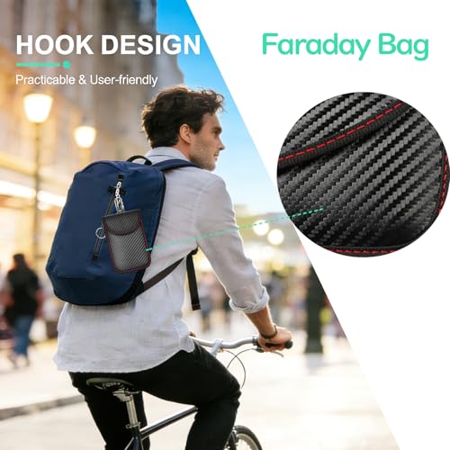 HALENBA Faraday Bags,Faraday Pouch for Key Fob, Car RFID Signal Blocking， Anti-Theft Faraday Cage, Fireproof & Waterproof Carbon Fiber Material,Father's Day Dad Gifts, Small (2Packs) — view 3