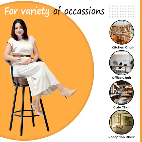 Image of GOYALSON Multipurpose Stool Chair for Home, Bar, Restaurant, Kitchen or Lawn Garden Rest Chair with Cushion seat