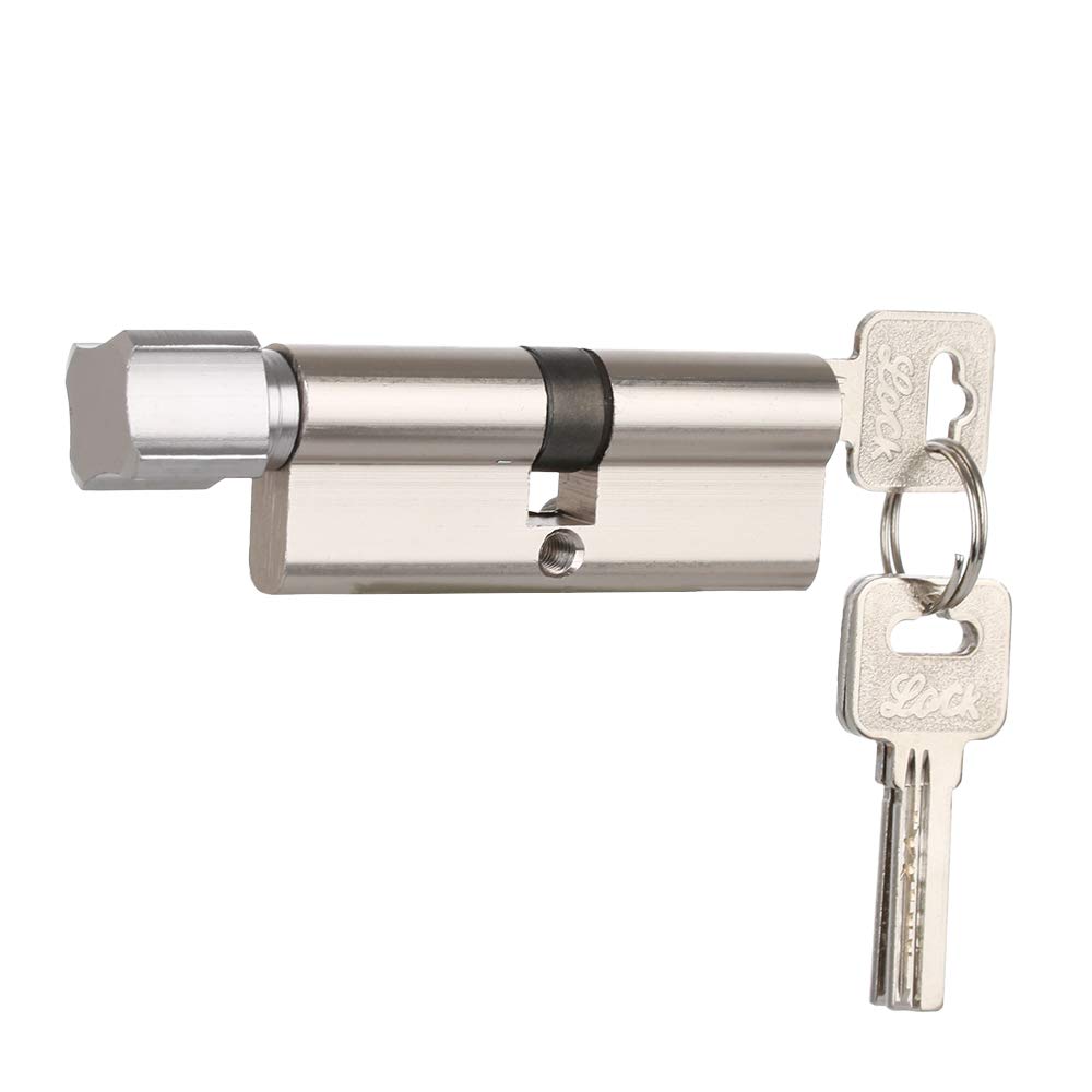 Cylinder Lock, Door Cylinder Lock Biased 70mm 3 Keys Anti-Theft Entrance Brass AB Home Security Interior