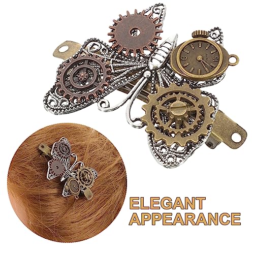 minkissy 3Pcs Steampunk Butterfly Hair Clip Metal Butterflies Hair Clips Steampunk Hair Barrettes Butterflies Wings Hair Clips Vintage Hair Accessory for Woman Girl Halloween Party - Image 2