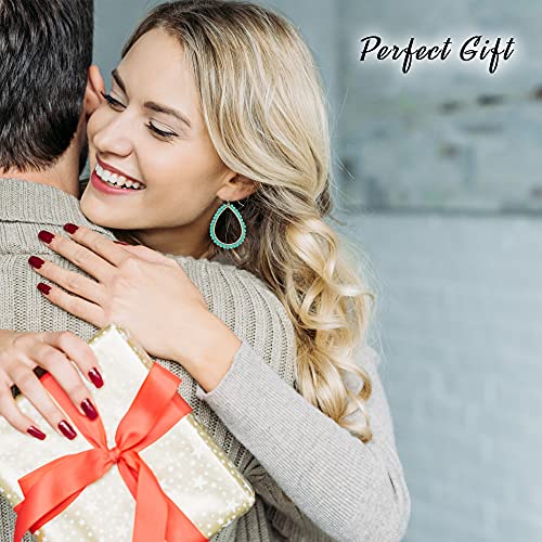 Bohemian Boho Teardrop Dangle Drop Earrings for Women – Delicate - Handcrafted Wire Wrapped Colorful Faceted Glass Beads – Gold Plated – with Gift Box Included4