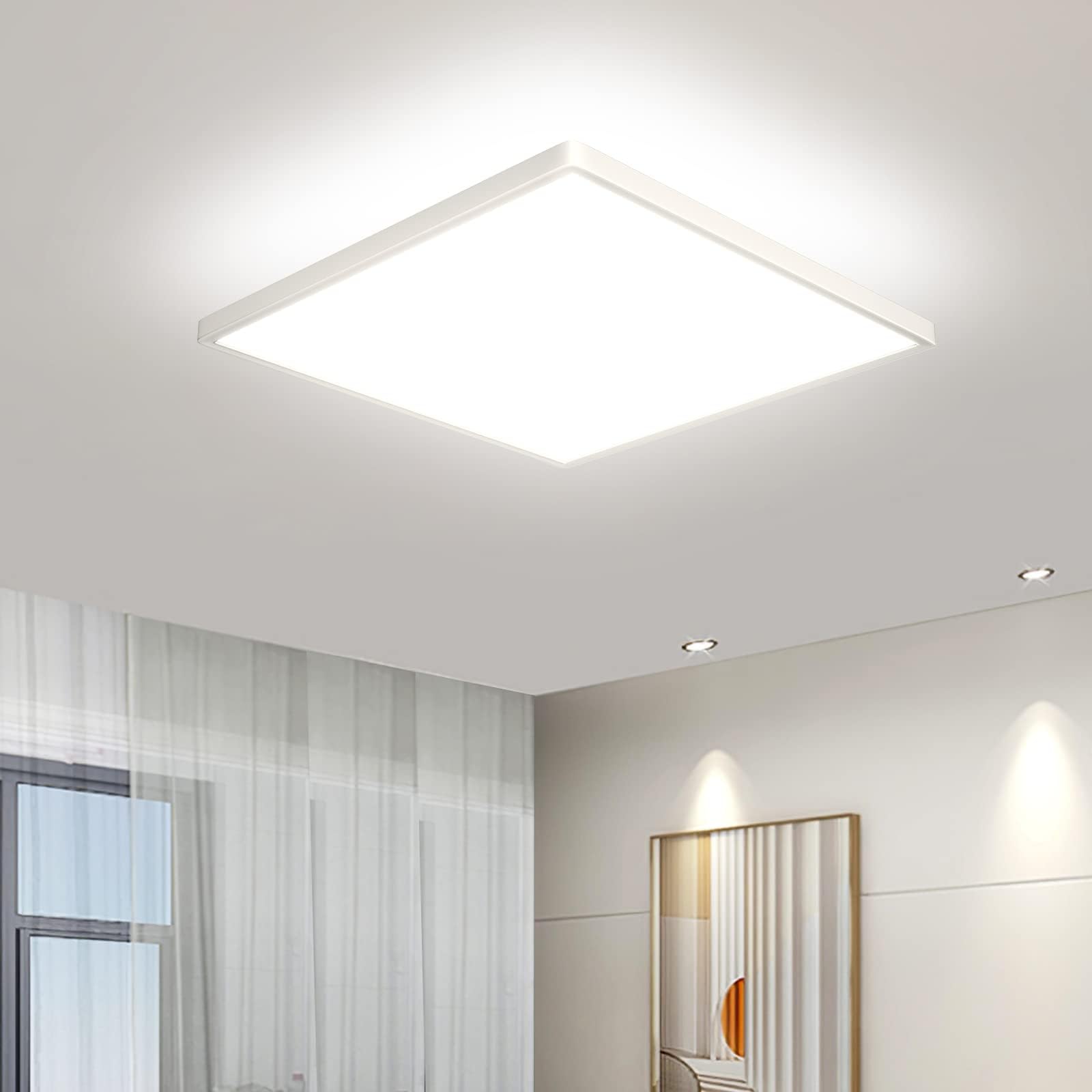 OTREN Plafoniera LED Soffitto Quadrata, 4000K Lampada da Soffitto LED Moderno, Plafoniera Bagno IP44 per Camera da Letto, Cucina, Soggiorno, Balcone, Ufficio, 30CM 2400LM
