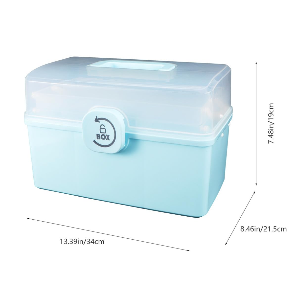 Mobestech Botiquín Médico Doméstico Grande Mango, Caja de Almacenamiento de Medicamentos de Plástico Ligero y Resistente a Golpes para Uso en Casa y Exterior