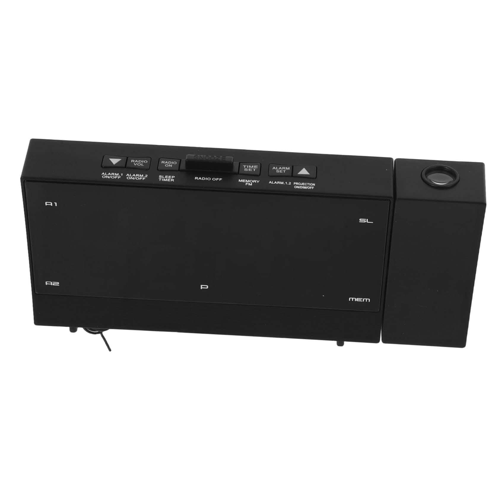 Reloj Despertador con Proyección LED Negro para Dormitorio | Pantalla Grande, Ángulo de Proyección Ajustable, Modos de Visualización Múltiples