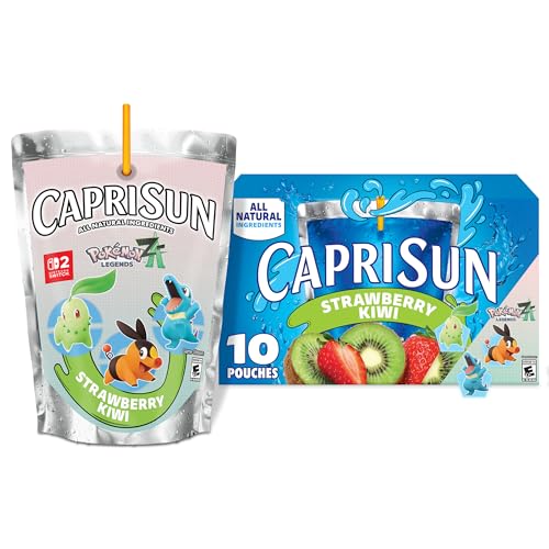Capri Sun Strawberry Kiwi Flavored with other natural flavor Juice Drink Blend, 10 ct Box, 6 fl oz Pouches