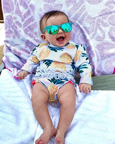 Adukide Infant Swimsuit Girl 6-12 Months Bathing Suit Ruffles One Piece Swimwear With Zip Upf50+ Cute Green Pineapple Sunsuit Hawaiian Beach #TOP3