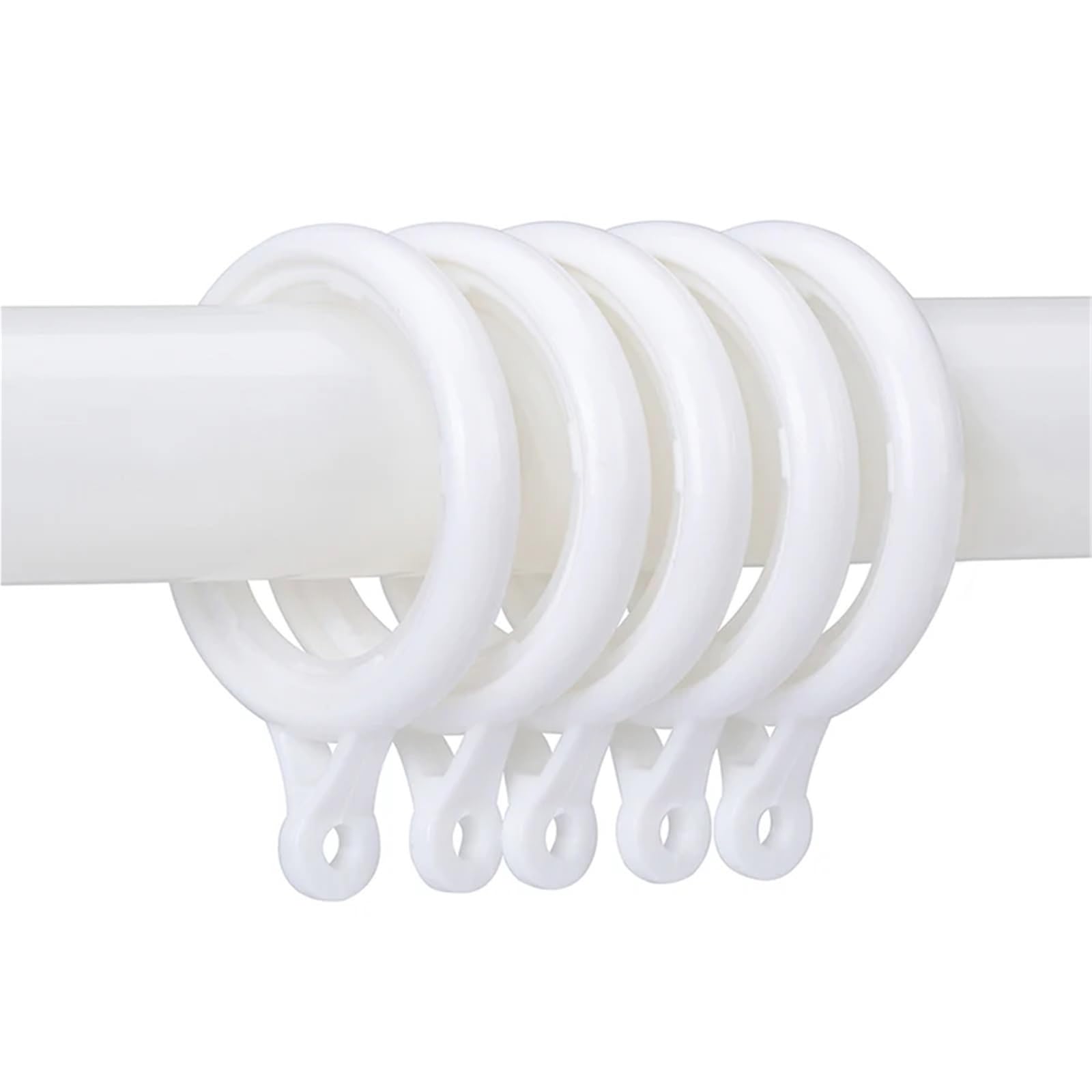 Curtain Rings 320Pcs Plastic Noise-Free Drapery Hooks with Sliding Eyelet Rings for Curtain Rods