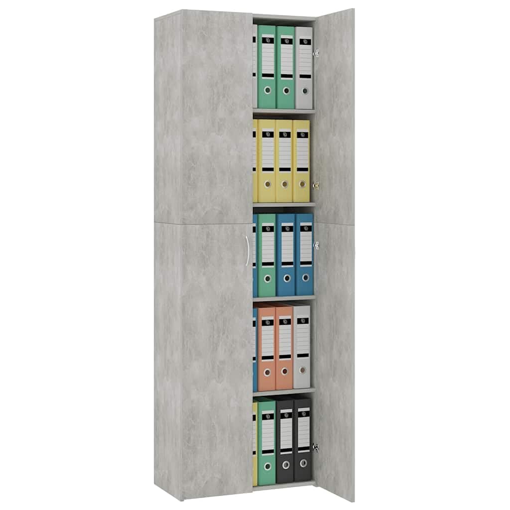 IKAYAA Armadietto in Holz Armadio Porte Battenti Aktenschrank Armadietto per Garage Armadio Ufficio Mobili Ufficio-Grigio cemento-60 x 32 x 190 cm