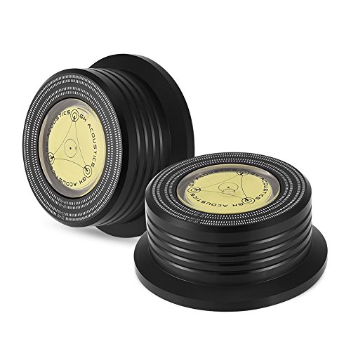 DollaTek 50 / 60Hz Bubble Level Speed ​​Detection Turntable LP Vinyl Disc Alloy Record Weight Stabilizer Clamp - Zwart