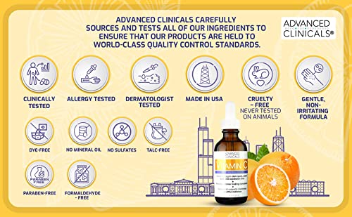 Advanced Clinicals Vitamin C Facial Serum Skin Care Anti-Aging Moisturizer Potent Vitamin C Face Lotion For Dry Skin, Age Spots, Wrinkle Repair, & Uneven Skin Tone, 1.75 Fl Oz (Pack Of 2) #TOP6
