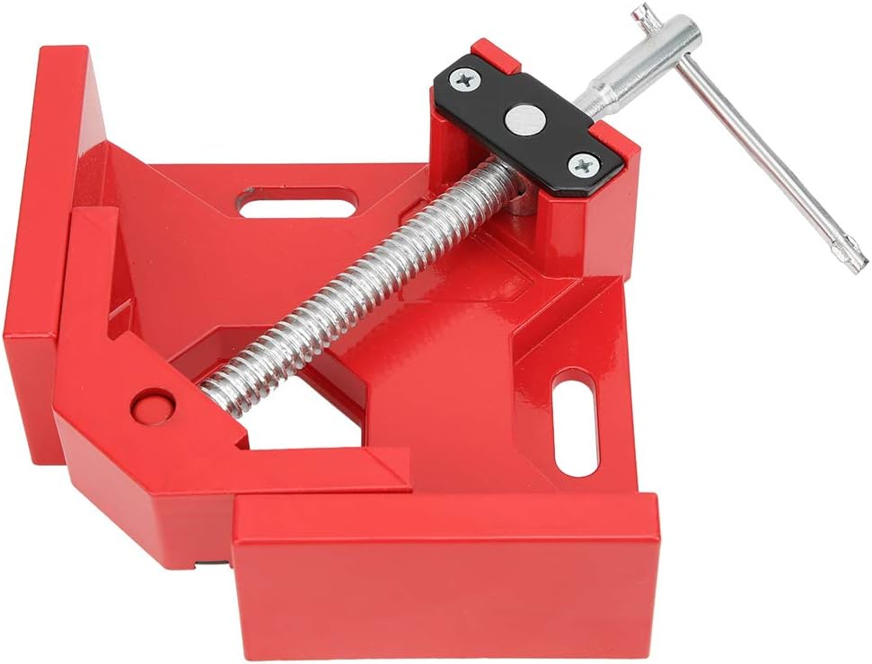 90 Degree Right Angle Clamp with T Handle for Woodworking, Lightweight and (Red)