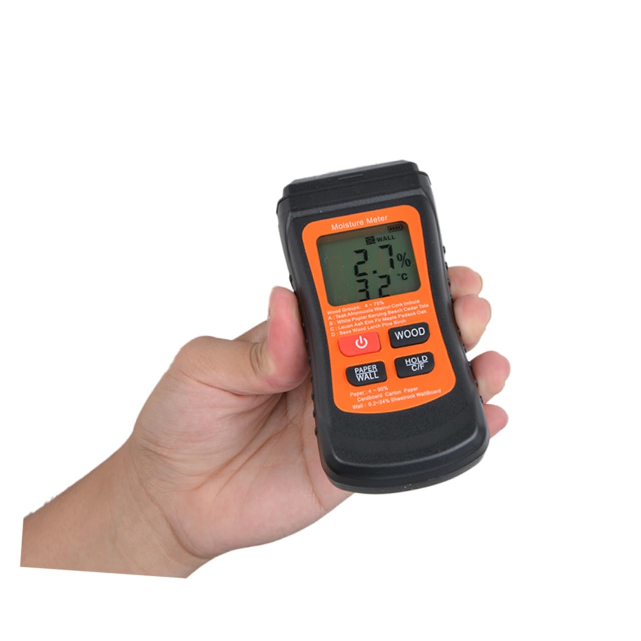 Generic Moisture Meter for Wood Paper Accurate Humidity Meter Wall Moisture Detector Black Handheld No Battery Needed