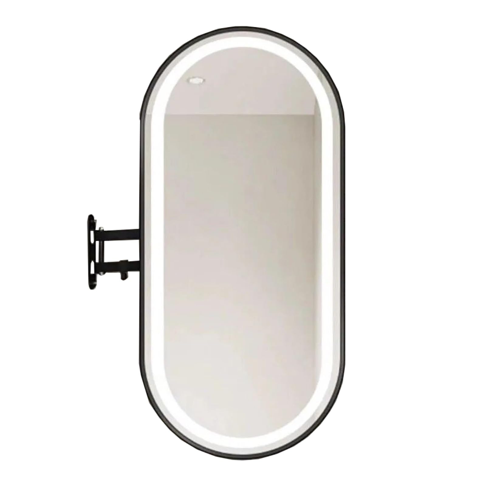 FGXHHS Vanity Mirror Oval Mirrors Shower with Dimmable Lights for over Sink Bathroom Bedroom Entryway(Black,40x80 cm)