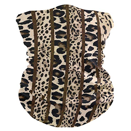 Face Mask Bandana for Women Men, African Leopard Pattern Neck Gaiter Balaclava Face Cover Sun Dust Mask Magic Scarf Headwear