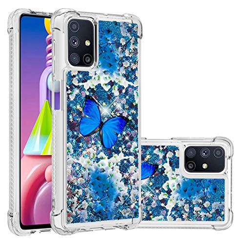 LEMAXELERS Galaxy M51 Case Bling Glitter Case Soft TPU Floating Clear Liquid Hearts Quicksand Shiny Flowing Shockproof Protective Cover for Samsung Galaxy M51 YB-LS Blue Butterfly LEMAXELERS Galaxy M51 Case Bling Glitter Case Soft TPU Floating Clear Liquid Hearts Quicksand Shiny Flowing Shockproof Protective Cover for Samsung Galaxy M51 YB-LS Blue Butterfly