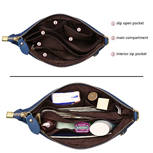 Image of Uromee Genuine Leather Wristlet Wallet Clutch Purses with Detachable Chain