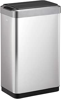 EKO Phantom-T 50 Liter / 13.2 Gallon Vertical Motion Sensor Trash Can, Brushed Stainless Steel Finish - coolthings.us