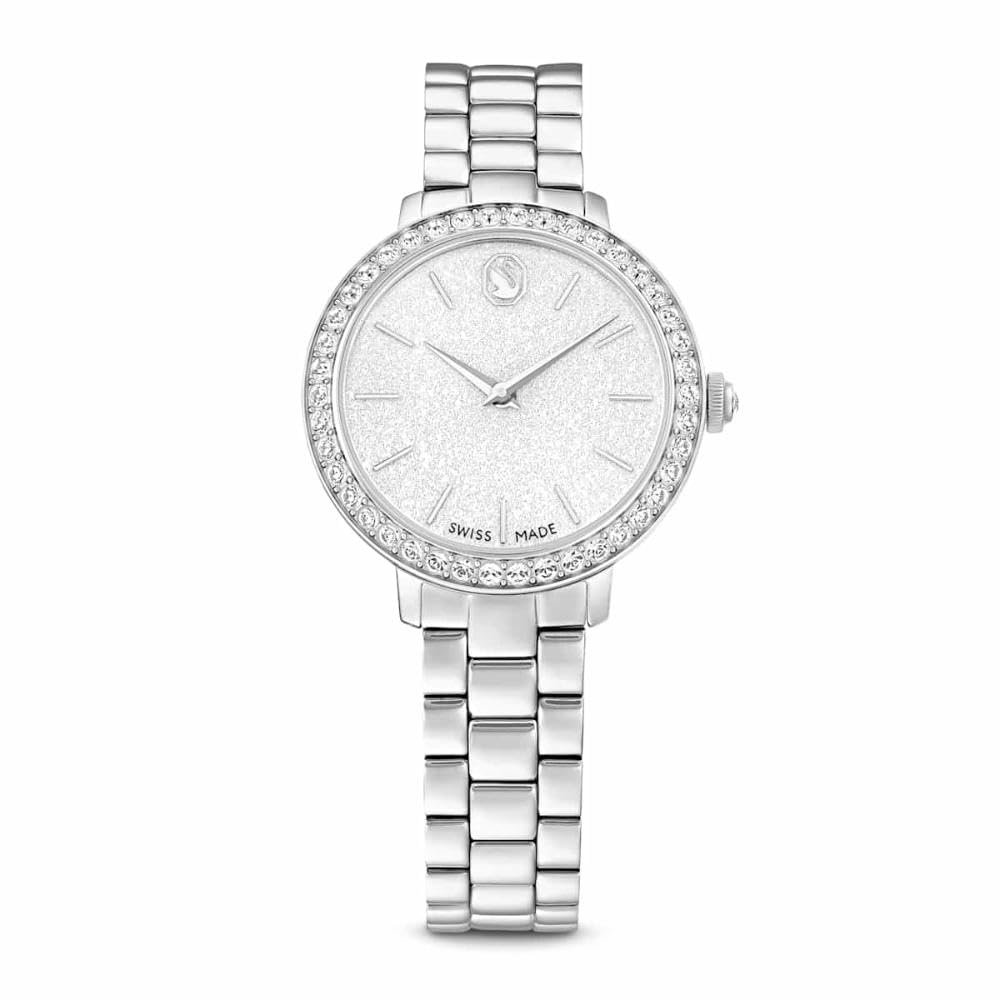 Swarovski Matrix 3-​Link Orologio, con Cristalli, Swiss Made, Meccanismo al Quarzo, Impermeabile Fino a 50 m, Finitura in Acciaio Inossidabile, 30 x 30 mm, 7 mm, 12,​5-​19 cm, 1,​2 cm