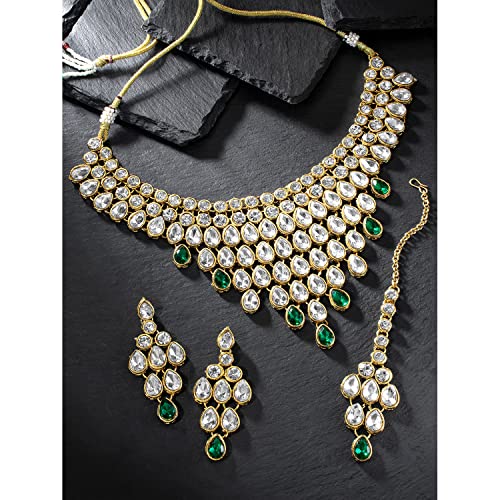 Image of Peora Ethnic Traditional Kundan Bridal Jewellery Set Gift for Women