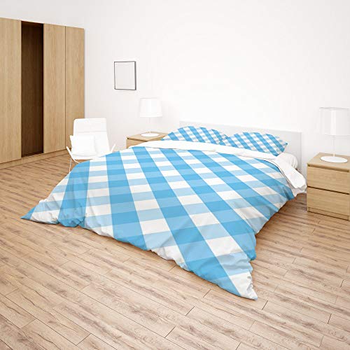 Parure de lit anti-plis en polyester doux grand lit CHEHONG bleu - 5