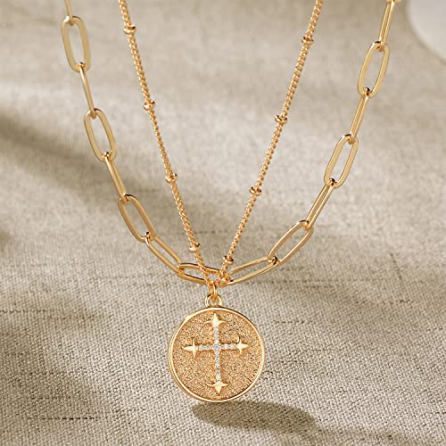 Image of MEVECCO Dainty Pendant Layered Necklaces for Women