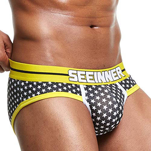 Yesmile Calzoncillos Bóxer para Hombre, Mens Sexy Underwear Shorts Underpants Star Prints Soft Cotton Briefs Bragas
