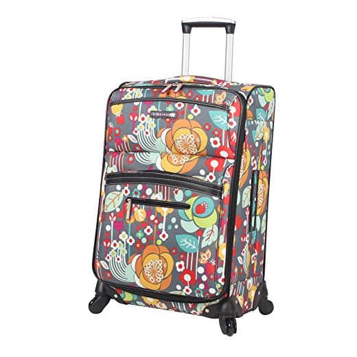 Lily Bloom Design Muster 28 "Gepäck Softside Erweiterbar Mit Doppel Spinner Räder, Große Leichte Koffer Karierte Tasche Für Frauen, Bliss, 71.12 cm