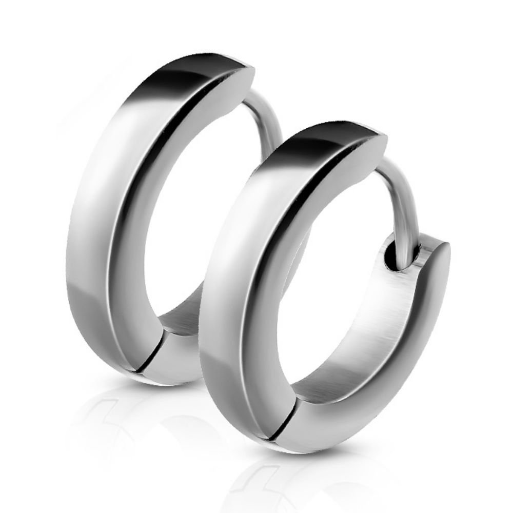 Pendientes de aro pequeños de plata, joyería de acero inoxidable