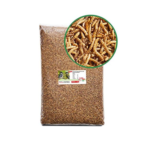 Paul´s Mühle Mehlwürmer getrocknet, Proteinreiche Würmer für Igel, Hamster, Teichfische und Vögel