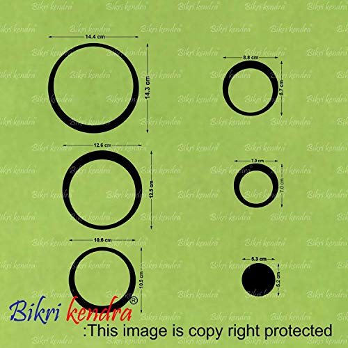 Image of Bikri Kendra 3D Acrylic Glass Wall Mount Mirror Wall Stickers - 24 Ring Black & Red (3)