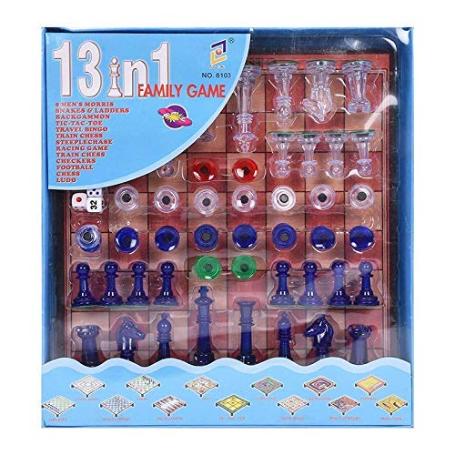 JNiL 13 in 1 Chess, Ludo, Tic-Tac-Toe, Checkers, Snake and Ladder and More Board Game for Kids & Family Fun Game Toy (Set of 1)