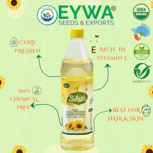 Image of Eywa Seeds & Exports Pvt Ltd Organic Sunflower Oil (15 Liter) Cold Pressed | Surajmukhi /Sunflower Kachi Ghani Oil Wooden Press Oil By (Suhani) Eywa