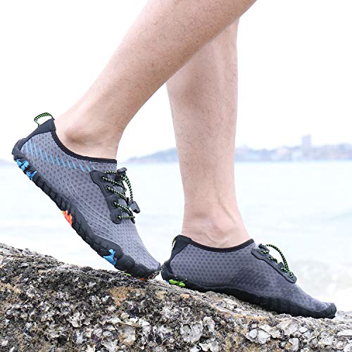 Image of MAYZERO Water Shoes Men Women Swim Surf Shoes Beach Pool Shoes Wide Toe Hiking Aqua Shoes Winter House Slippers