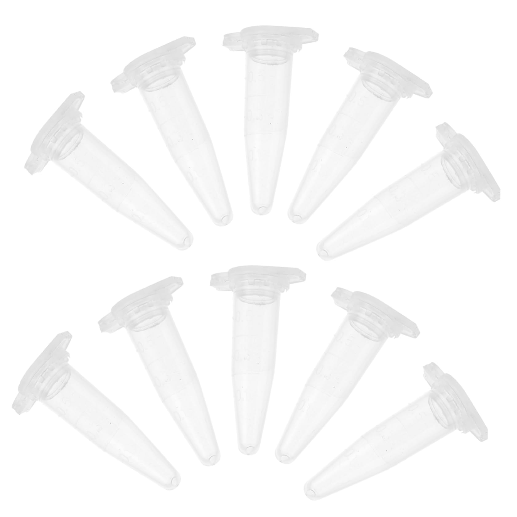 FUNOMOCYA 1000pcs Mini Centrifuge Test Tubes 0.5ml Plastic Vials for Lab Experiments Leak-Proof Caps
