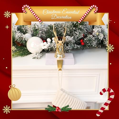 Christmas-Stocking-Holders-for-Mantle-Set-of-2-Reindeer-Metal-Mantel-Stockings-Hangers-Hooks-for-Xmas-Shelf-Fireplace-Toppers-Decorations-Chrome-Gold Christmas Stocking Holders for Mantle Set of 2 Reindeer Metal Mantel Stockings Hangers Hooks for Xmas Shelf Fireplace Toppers Decorations Chrome Gold