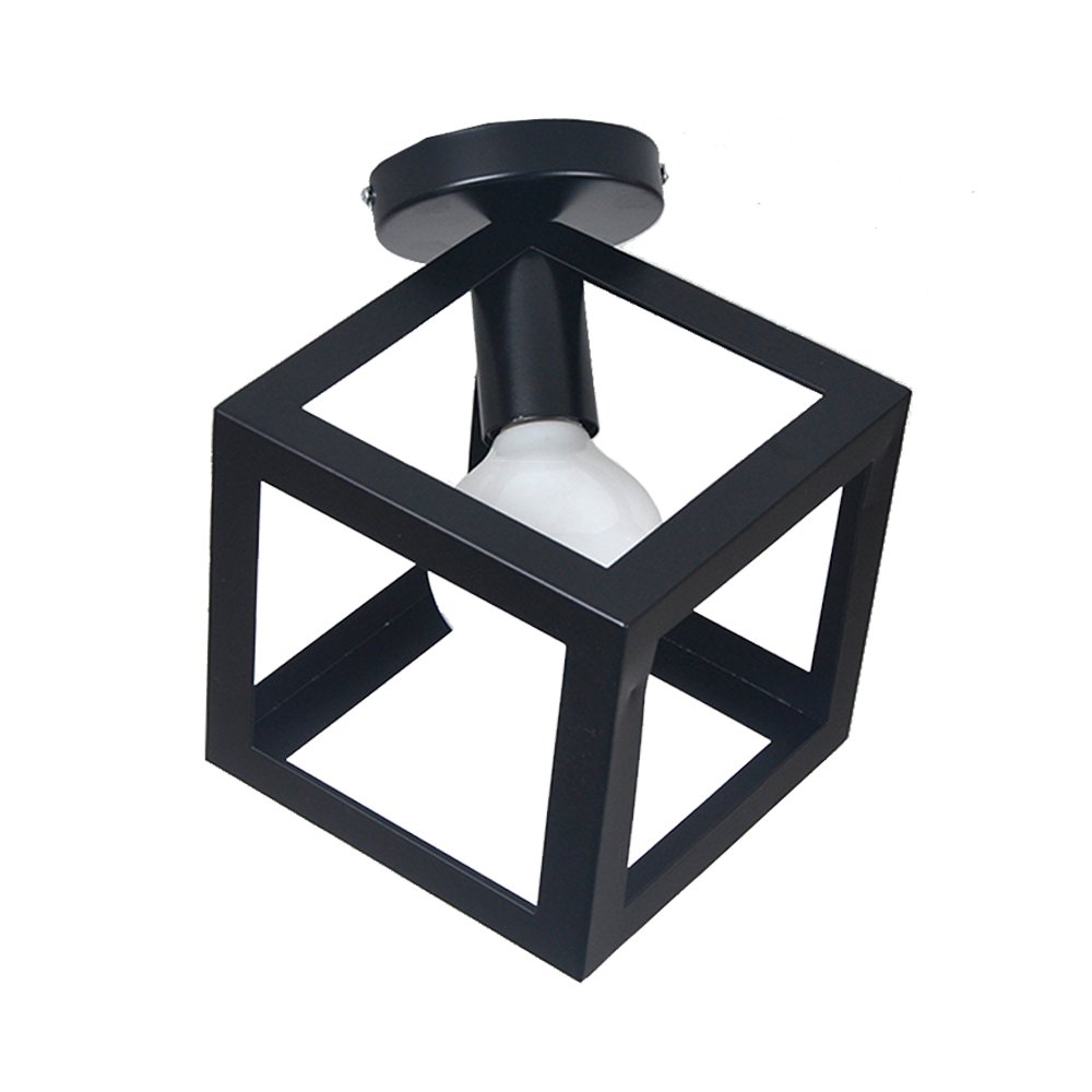 Industrie Pendelleuchte Würfel-Design – Retro Deckenlampe In Schwarz Für Küche, Bar & Wohnzimmer – E27 Sockel