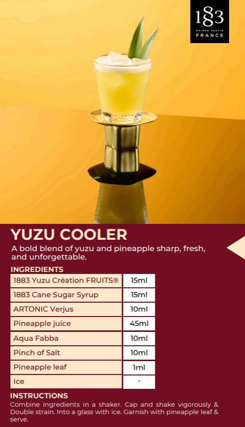 Image of 1883 Pure Cane Sugar Syrup for Drinks, Made in France, 1 Liter Plastic Bottle