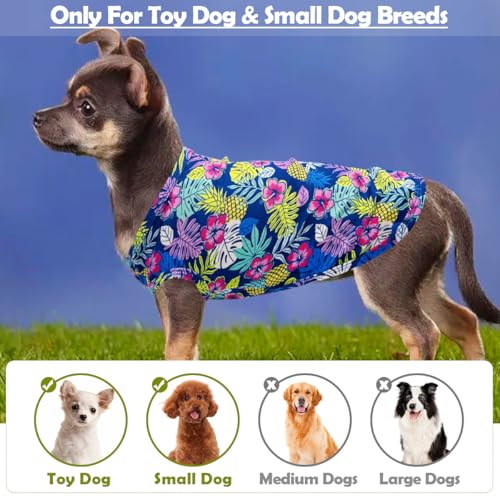 Pet Show 4 Pack Dog Hawaiian Shirts Doggies Tank Top Tee Floral Printed Puppy Shirt Breathable Sleeveless Cats Dogs T-Shirts Pet Cool Clothes For Small Medium Dogs Skyblue Blue Pink Black thumb #1