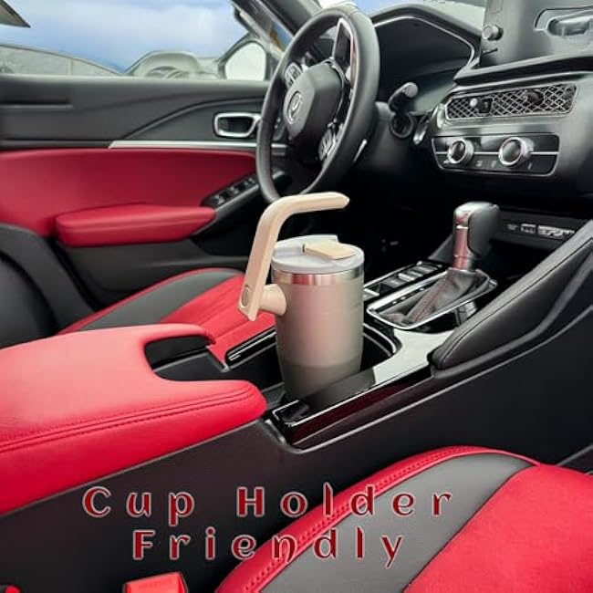 Stainless Steel Cup Brown 40oz | Leak & Dust Proof Lid | Built-In Straw Tumbler 180¡ã Rotatable Handle | 100% BPA Free Double Wall Vacuum Insulated | Cup Holder Friendly For Travel & GYM