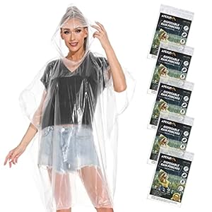 APEXUP Disposable Rain Ponchos for Adults, Emergency Rain Poncho for Camping Hiking Travelling