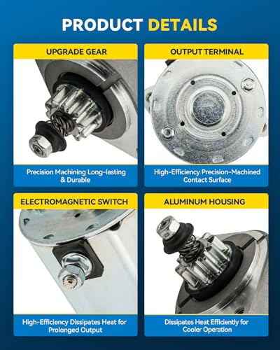 Image of PHILTOP Starter Replacement, Compatible with Cub Cadet OE# 5954N | LTX1046 LTX1050 RZT46 RZT50 RZT54 Z-Force 48 54 60, 2012-2014