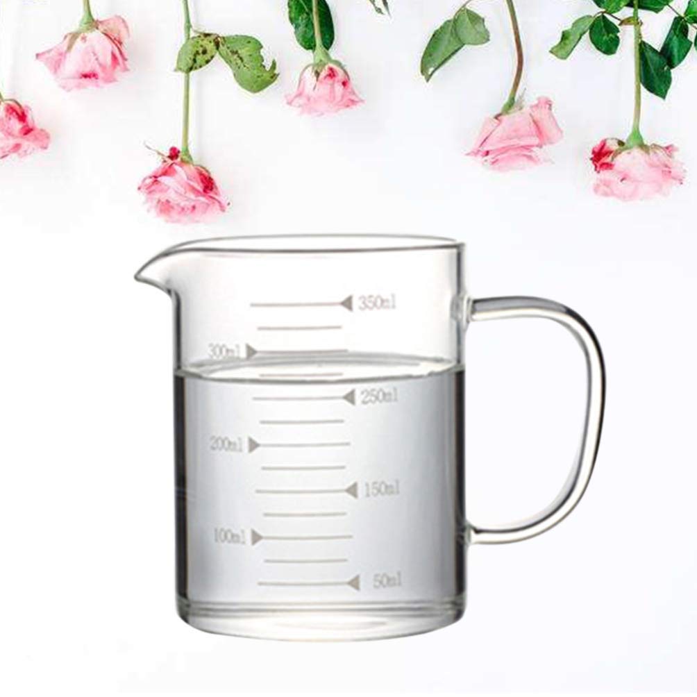 DOITOOL Glass Measuring Jug Measuring Beaker with Handle Measuring Cup Kitchen Steaming Pitcher Lactic Acid Pipttes Glass Pitcher Cup Glass Cup with Measurement Line Wet Milk Water Cup