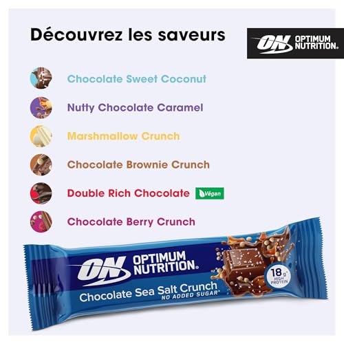 Optimum Nutrition Crunchy Protein Bar (12x55g) Chocolat Sel de mer Crunch – Image 6