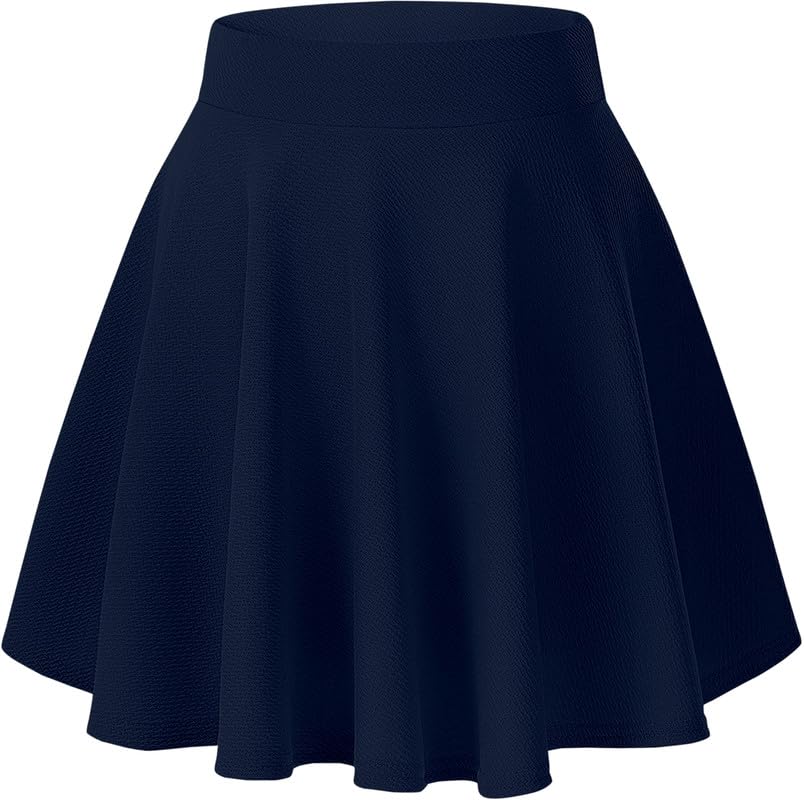trendmalls Girl's/Women's Classic Stretchy All Time Trendy Skater Knee Length Skirts with Attached Inner Shorts-picture-42
